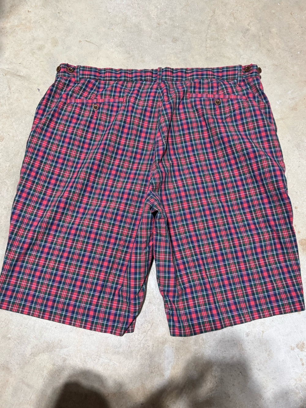 Polo Ralph Lauren Mens Plaid Shorts Red Plaid Tartan Size 40 Preppy